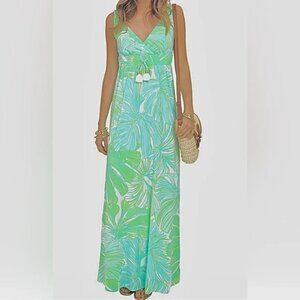Lilly Pulitzer Isla‎ Green Sheen Fronds Place Print Maci Dress